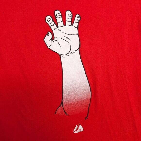 Texas Rangers Majestic Baseball Graphic T Shirt Womens Size Large L Red - Picture 4 of 10